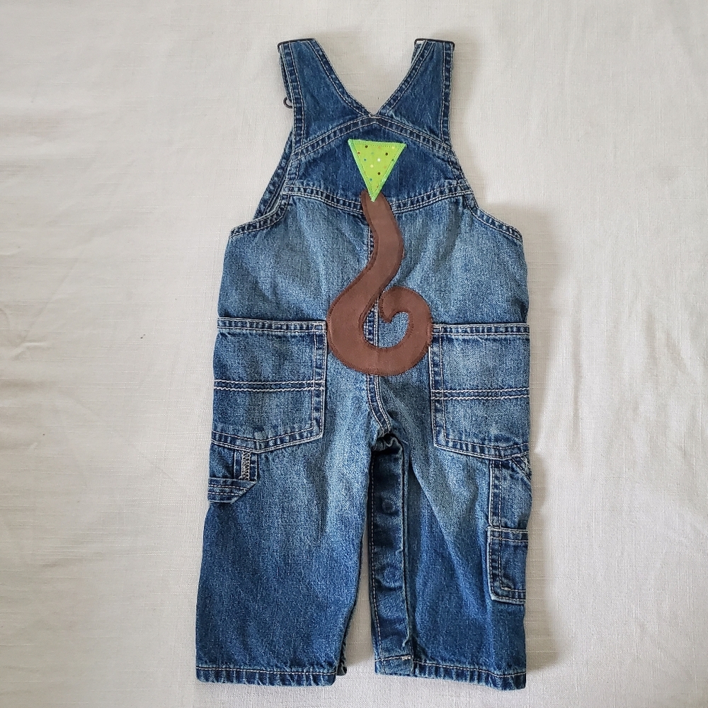 Oshkosh Denim Monkey Overalls Custom Applique 6 Months - Picture 2 of 9